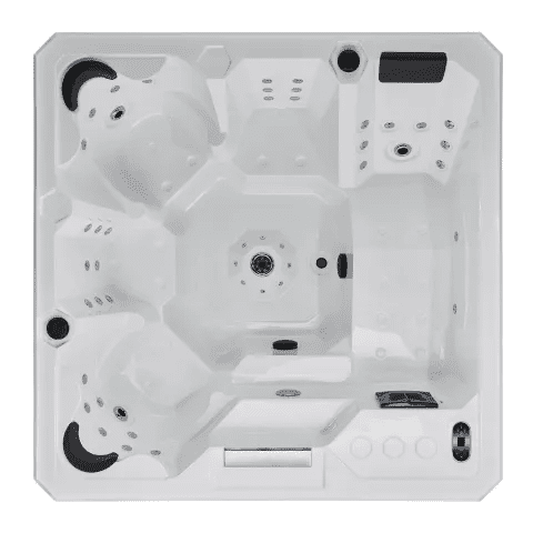 Luxury acrylic 1 lounge and 4 seats waterfall spa tubs air bubble system MP LS E050 Luxury acrylic 1 lounge and 4 seats waterfall spa tubs air bubble system Luxury acrylic 1 lounge and 4 seats waterfall spa tubs air bubble system