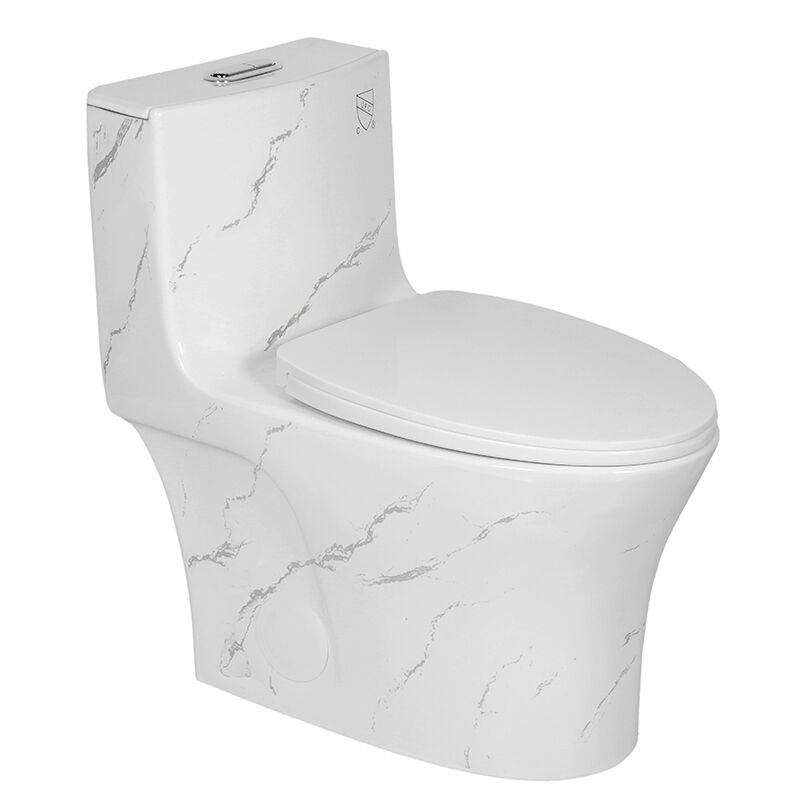 Ceramic Siphonic One Piece Toilet Bowl Bathroom Marble Colored Toilet