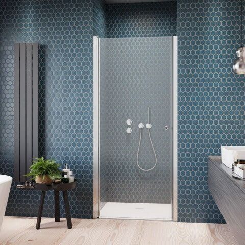 Alcove Shower Kit With Pivot Frameless Shower Door in Chrome MP SD1051 Alcove Shower Kit With Pivot Frameless Shower Door in Chrome Alcove Shower Kit With Pivot Frameless Shower Door in Chrome