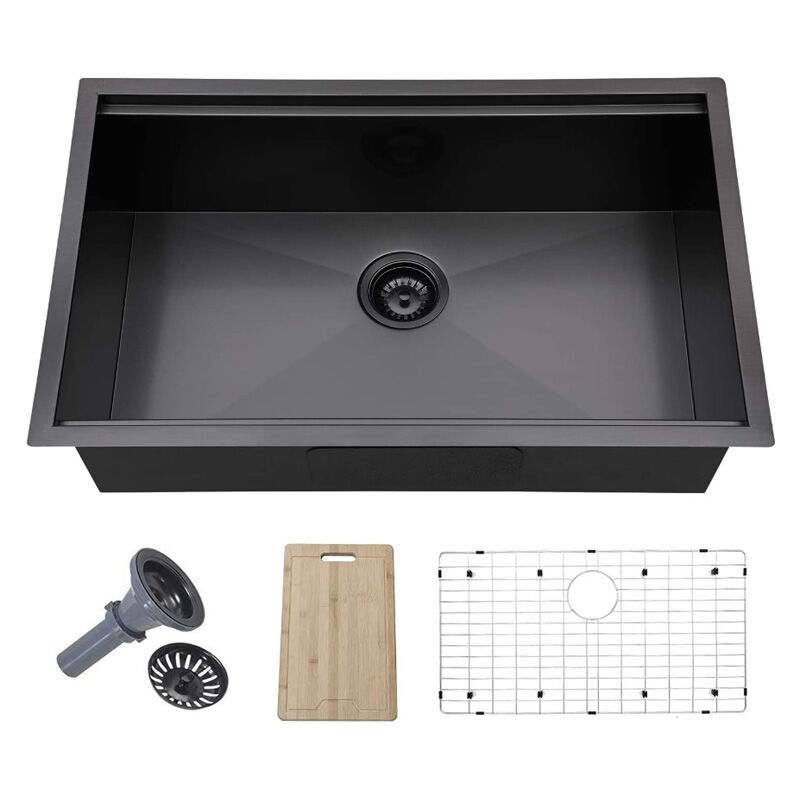 Matte Black Undermount Kitchen Sink 16 Gauge 18G Stainless Steel Kitchen Sink with Nano Coating Matte Black Undermount Kitchen Sink 16 Gauge Matte Black Undermount Kitchen Sink 16 Gauge 18G Stainless Steel Kitchen Sink with Nano Coating