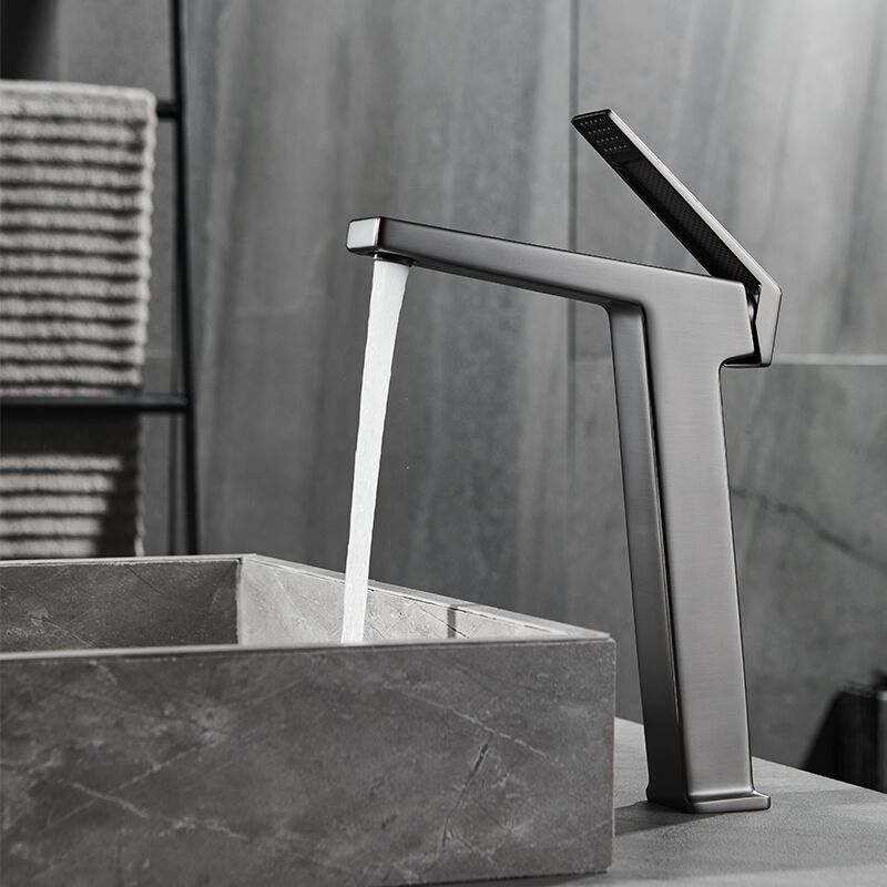 Modern Brass Wash Basin Faucet Deck Mounted Gun Metal Vanity Faucet Single Hole Tall Faucet for Bathroom Modern Brass Wash Basin Faucet Deck Mounted Modern Brass Wash Basin Faucet Deck Mounted Gun Metal Vanity Faucet Single Hole Tall Faucet for Bathroom