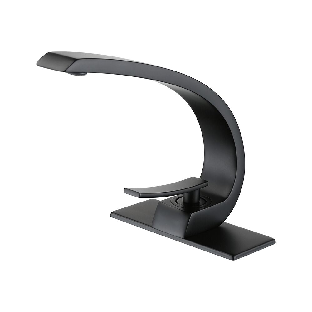 Modern Curved Shape Solid Brass Matt Black Basin Mixer Faucet Modern Curved Shape Solid Brass Matt Black Modern Curved Shape Solid Brass Matt Black Basin Mixer Faucet