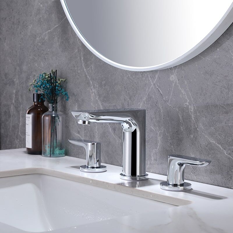 China Faucet Factory Modern Deck Mounted Brass Faucets Double Handle Basin Faucet Mixer 3 Hole Wash Basin Faucet Modern Deck Mounted Brass Faucets Double Handle Basin Faucet Mixer 3 Hole Wash Basin Faucet 7 China Faucet Factory Modern Deck Mounted Brass Faucets Double Handle Basin Faucet Mixer 3 Hole Wash Basin Faucet - Image 5