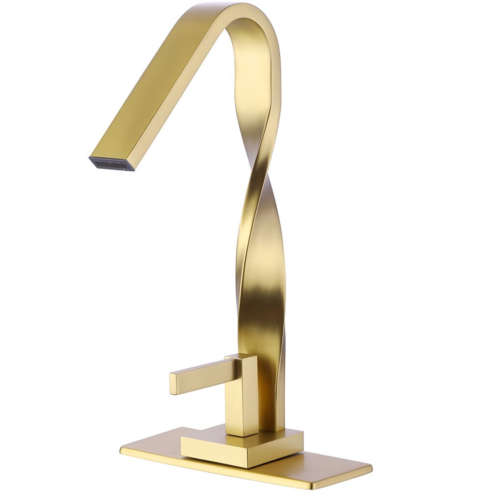 Modern Deck Mounted Single Hole Bathroom Taps Golden Solid Brass Bathroom Basin Faucets Modern Deck Mounted Single Hole Bathroom Taps Modern Deck Mounted Single Hole Bathroom Taps Golden Solid Brass Bathroom Basin Faucets