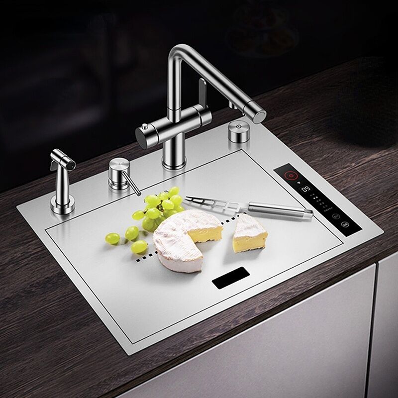 Modern Designer 304 Stainless Steel Single Bowl Kitchen Sink Ultrasonic Undermount Hidden Smart with Faucet Multi-Purpose Modern Designer 304 Stainless Steel Single Bowl Modern Designer 304 Stainless Steel Single Bowl Kitchen Sink Ultrasonic Undermount Hidden Smart with Faucet Multi-Purpose