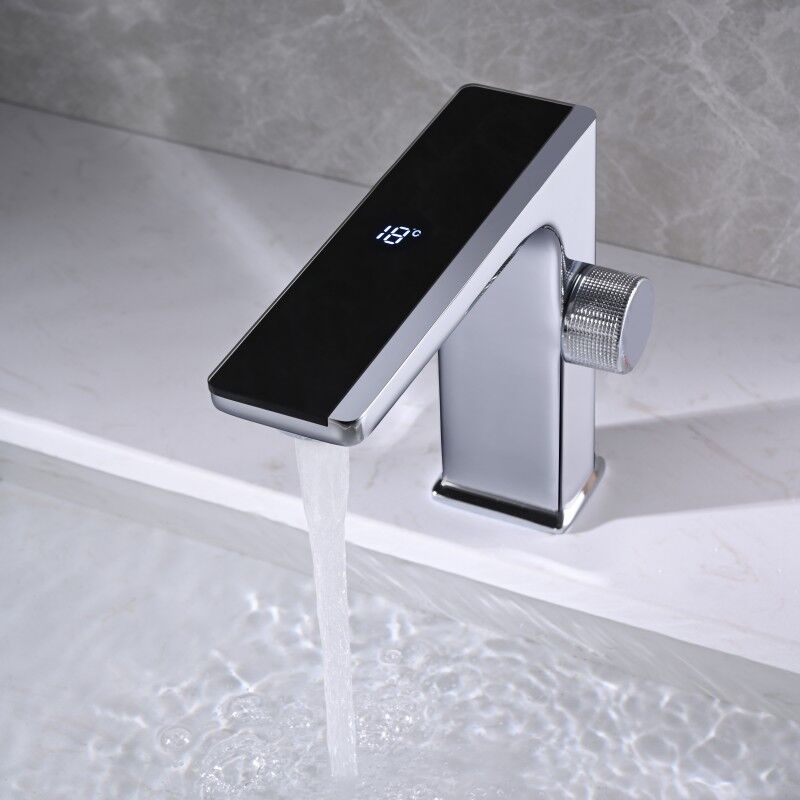 Modern Digital Basin Mixer Faucet Deck Mounted Single Hole Vanity Faucet Polished Chrome Bathroom Sink Faucet Modern Digital Basin Mixer Faucet Deck Mounted Modern Digital Basin Mixer Faucet Deck Mounted Single Hole Vanity Faucet Polished Chrome Bathroom Sink Faucet