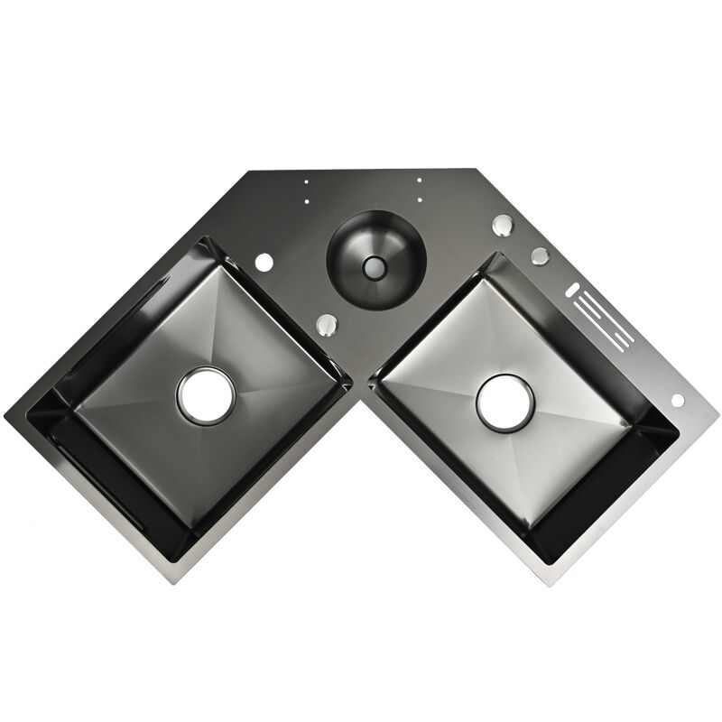 Modern Handmade Stainless Steel Triple Bowl Kitchen Sink Nano Multi-Functional Corner Vegetable Wash Basin Black Counter Modern Handmade Stainless Steel Triple Bowl Kitchen Modern Handmade Stainless Steel Triple Bowl Kitchen Sink Nano Multi-Functional Corner Vegetable Wash Basin Black Counter