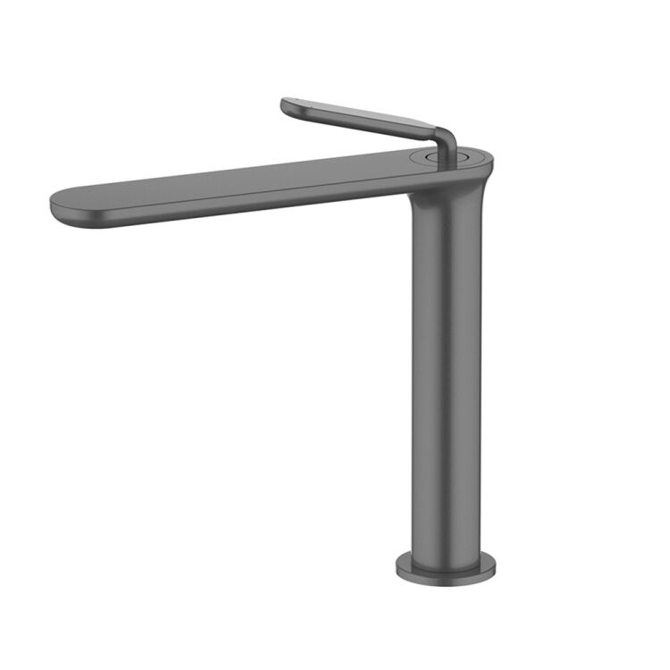 Modern Single-Hole Deck-Mounted Basin Mixer Faucet Unique Gun Metal Finished Brass Bathroom Taps Hot Cold Water Sink Wash Taps Modern Single Hole Deck Mounted Basin Modern Single-Hole Deck-Mounted Basin Mixer Faucet Unique Gun Metal Finished Brass Bathroom Taps Hot Cold Water Sink Wash Taps