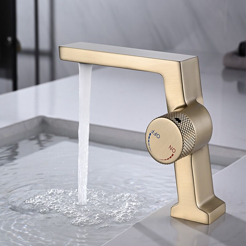 Modern Sink Faucet Bathroom Tap Single Handle Basin Mixer Faucet Brushed Gold Brass Face Basin Faucet Modern Sink Faucet Bathroom Tap Single Handle 1 Modern Sink Faucet Bathroom Tap Single Handle Basin Mixer Faucet Brushed Gold Brass Face Basin Faucet