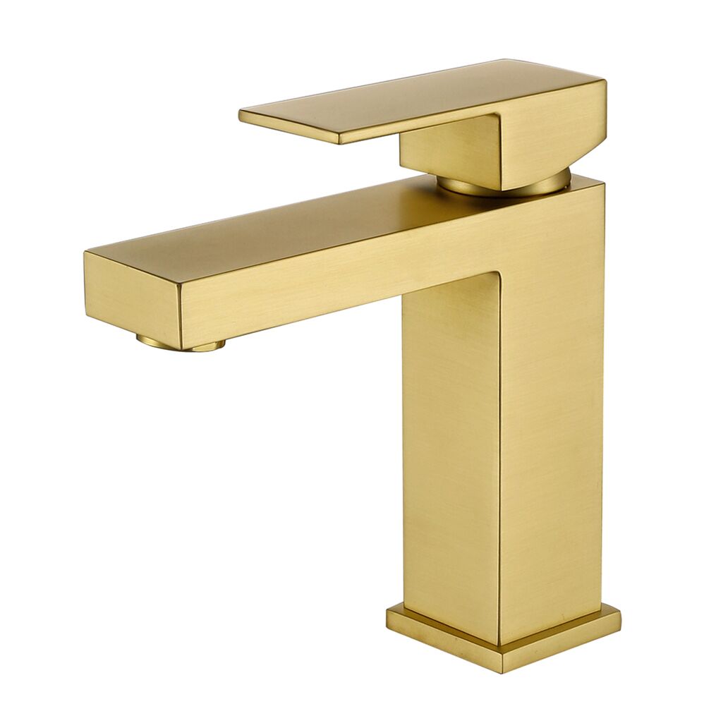 Modern Solid Brass Bathroom Basin Faucet Brushed Golden Single-Hole Mount with Ceramic Valve Hot Cold Single-Handle Mixer Taps Modern Solid Brass Bathroom Basin Faucet Brushed Modern Solid Brass Bathroom Basin Faucet Brushed Golden Single-Hole Mount with Ceramic Valve Hot Cold Single-Handle Mixer Taps
