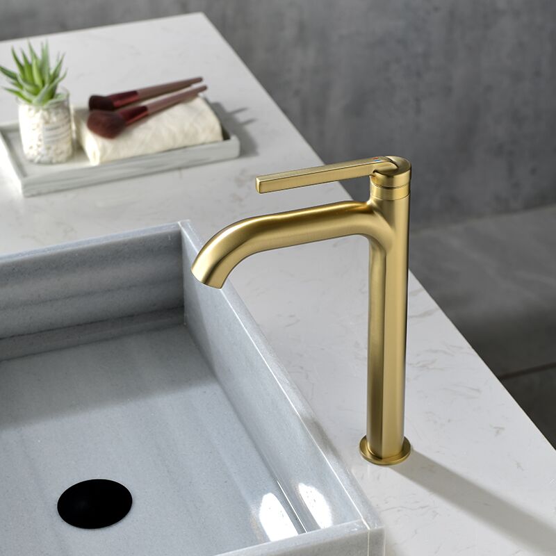 New Basin Mixer Faucet Brushed Gold Single Handle Brass Wash Basin Faucet Deck Mounted Bathroom Sink Faucet New Basin Mixer Faucet Brushed Gold Single New Basin Mixer Faucet Brushed Gold Single Handle Brass Wash Basin Faucet Deck Mounted Bathroom Sink Faucet