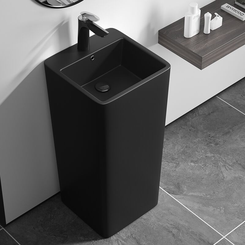 Finish Color Washbasin for Countertop Manufacturer Direct Sale Floor-standing Washbasin New Black Column Basin with Matte Finish Color Washbasin for Countertop Manufacturer Direct Sale Floor-standing Washbasin