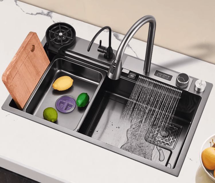 Newest Modern Design Sink Kitchen Handmade Multi-functional Nano Dark Grey Kitchen Sink Popular OEM Light Grey Stainless Steel Newest Modern Design Sink Kitchen Handmade Multi-functional Nano Dark Grey Kitchen Sink