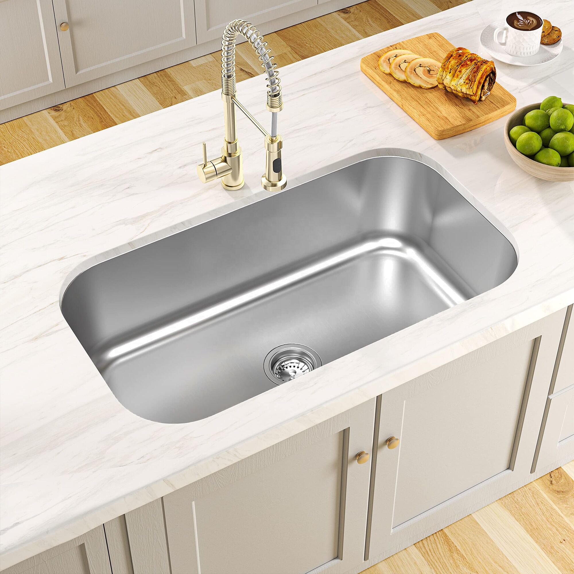 Pressed Sink Factory 31-1/2 Inch Stainless Steel Sink Undermount Single Bowl Kitchen Sink Pressed Sink Factory 31 1 2 Inch Pressed Sink Factory 31-1/2 Inch Stainless Steel Sink Undermount Single Bowl Kitchen Sink