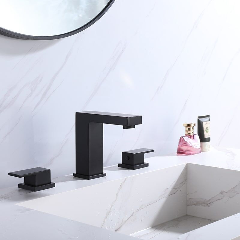 Project Hot Sale Matt Black Finish Deck Mounted 3 Hole 2 Handle 8'' Widespread Brass Bathroom Faucet Project Hot Sale Matt Black Finish Deck Mounted 3 Hole 2 Handle 8 Widespread Brass Bathroom Faucet 7 Project Hot Sale Matt Black Finish Deck Mounted 3 Hole 2 Handle 8'' Widespread Brass Bathroom Faucet - Image 9