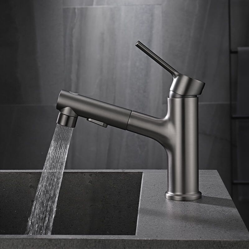 Hot Sale Grey Bathroom Faucet Wholesale Bathroom Basin Faucet Bathroom Pull-Out Basin Faucets Pull Down Bathroom Sink Faucet Modern Lavatory Vessel Sink Faucet Utility Single Hole Bathroom Sink Faucet with Pull Out Sprayer 2 Hot Sale Grey Bathroom Faucet Wholesale Bathroom Basin Faucet Bathroom Pull-Out Basin Faucets