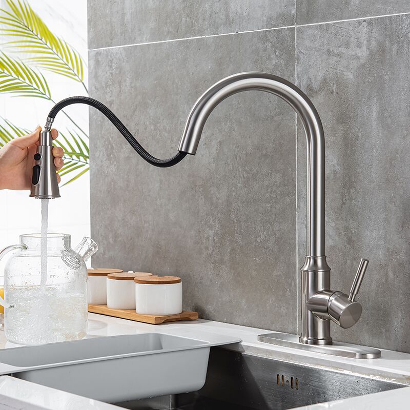 Pull out kitchen tap all copper brushed hot and cold mixer kitchen sink faucet Pull out water tap 304 stainless steel multifunctional brushed hot and cold mixer kitchen sink faucet 1 Pull out kitchen tap all copper brushed hot and cold mixer kitchen sink faucet