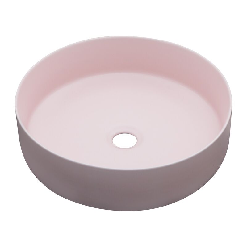 Round Shape Pink Countertop Handmade Wash Basin Vessel Bathroom Ceramic Table Top Art Sink Bowl Sarlai Round Shape Pink Countertop Handmade Round Shape Pink Countertop Handmade Wash Basin Vessel Bathroom Ceramic Table Top Art Sink Bowl