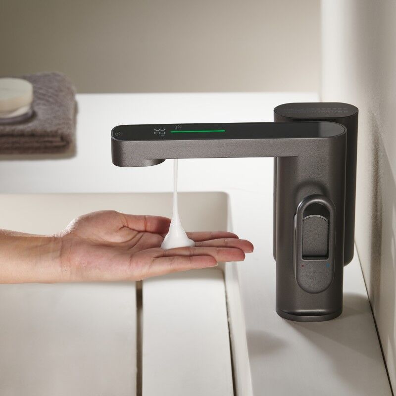 Touchless Bathroom Sink Faucet Digital Temperature Display Wash Basin Faucet Brass Smart Water Tap With Automatic Soap Dispenser Touchless Bathroom Sink Faucet Digital Temperature Display Touchless Bathroom Sink Faucet Digital Temperature Display Wash Basin Faucet Brass Smart Water Tap With Automatic Soap Dispenser