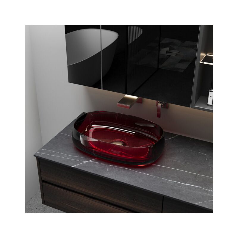 Unique Design Wine Red Transparent Sinks Countertop Wash Basin Vanstar Unique Design Wine Red Transparent Unique Design Wine Red Transparent Sinks Countertop Wash Basin