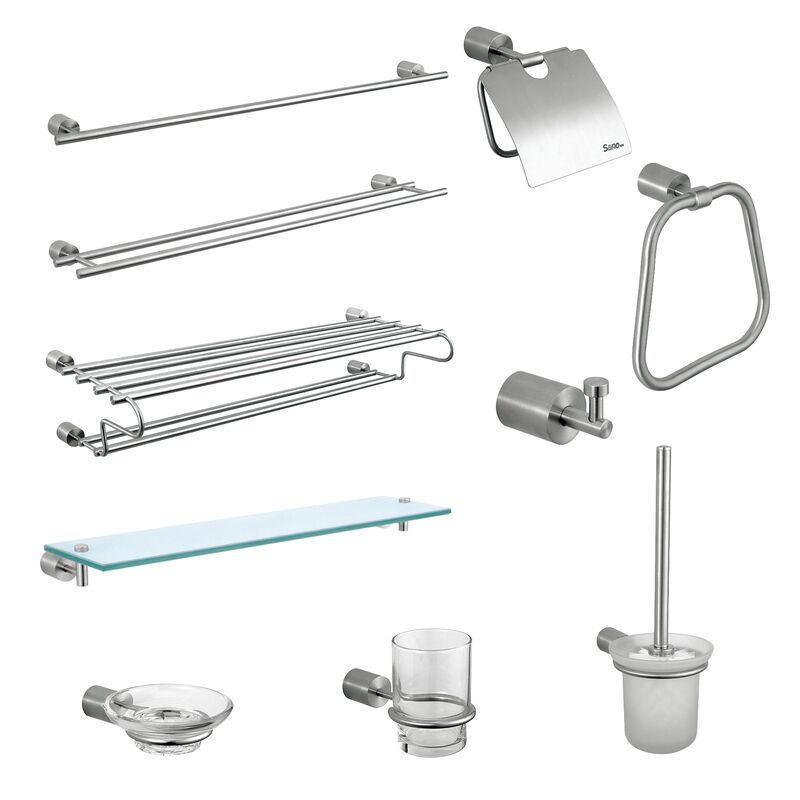 Wall Mount Bathroom Corner Hardware Rack Satin Finished Stainless Steel Bathroom Accessories Sets Wall Mount Bathroom Corner Hardware Rack Wall Mount Bathroom Corner Hardware Rack Satin Finished Stainless Steel Bathroom Accessories Sets