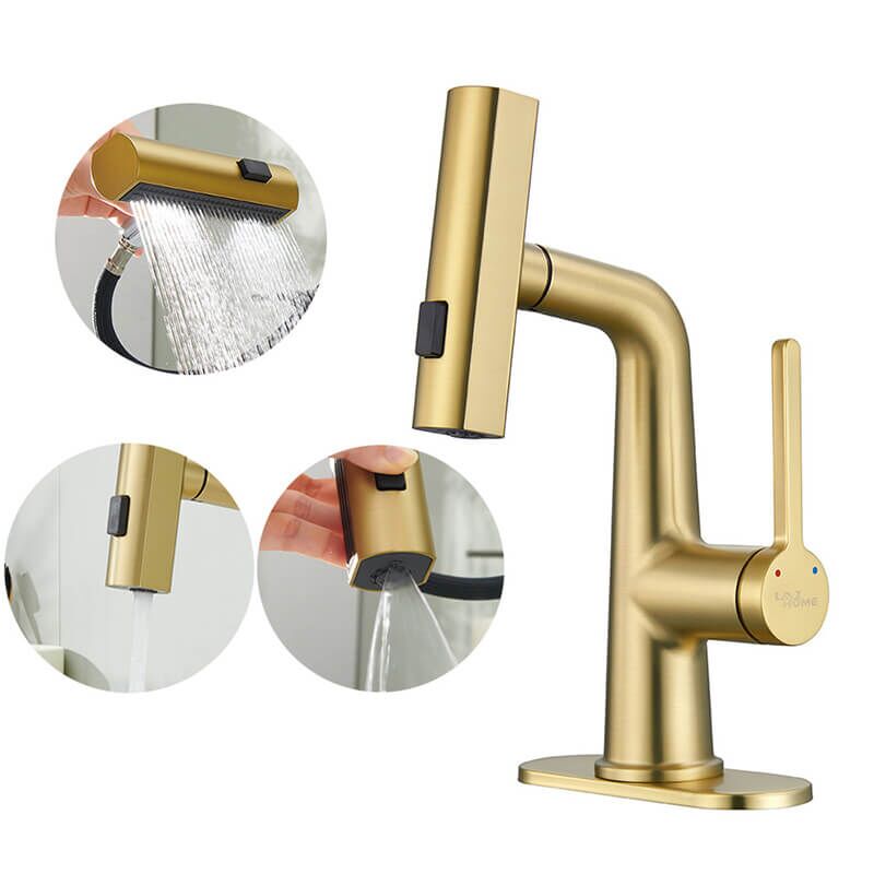 Waterfall Rainfall Bathroom Faucet with Pull Down Sprayer Bathroom Sink Faucet with 360° Rotaty Waterfall Basin Mixer Tap Waterfall Rainfall Bathroom Faucets G 3 Waterfall Rainfall Bathroom Faucet with Pull Down Sprayer Bathroom Sink Faucet with 360° Rotaty Waterfall Basin Mixer Tap - Image 14