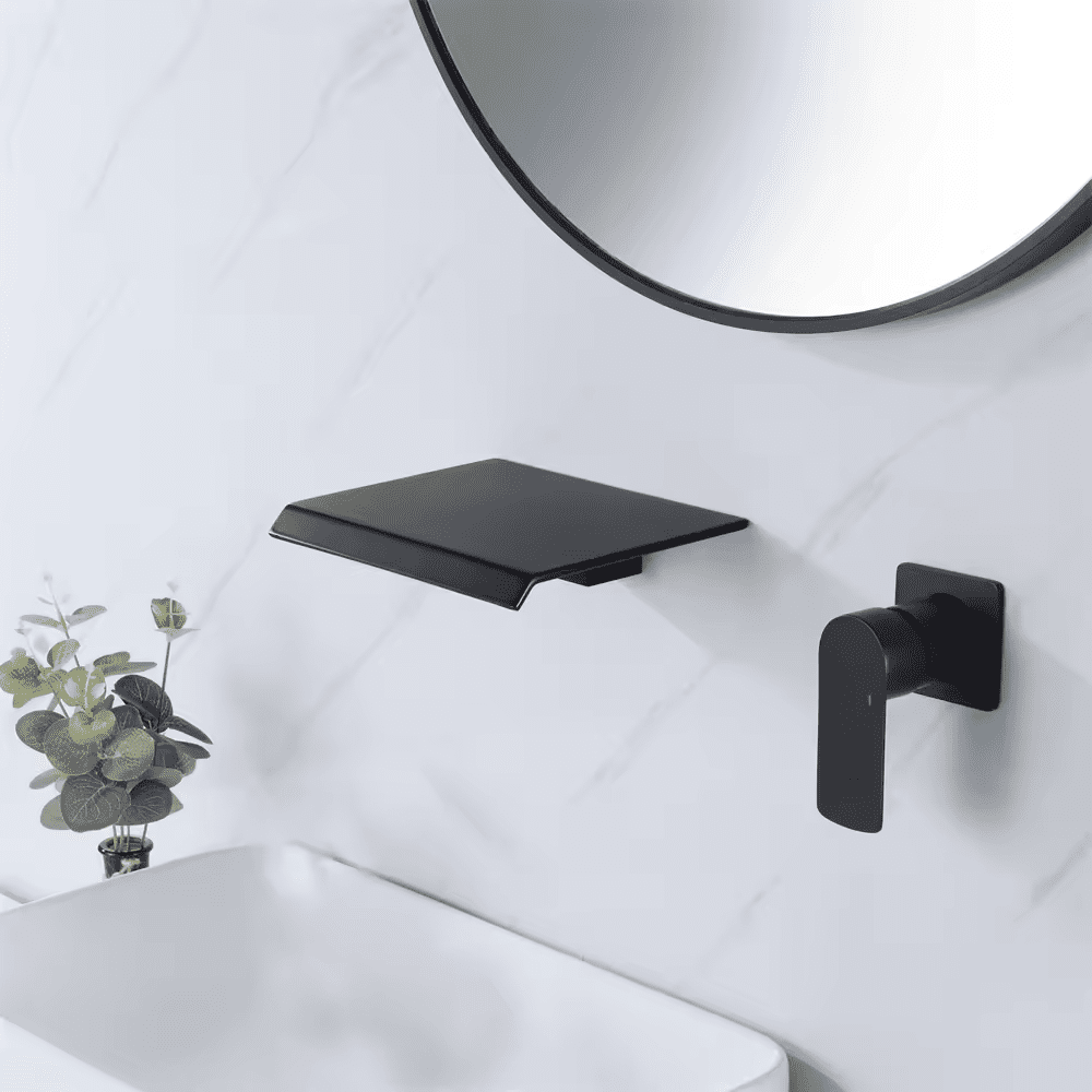 Waterfall Spout Matt Black Finished Single Handle Luxury Design Wash Basin Taps Waterfall Spout Matt Black Finished Single Handle Waterfall Spout Matt Black Finished Single Handle Luxury Design Wash Basin Taps