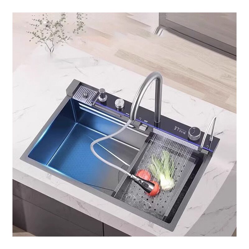 Whale Flying Rain Waterfall Kitchen Sink with Pull-Out Faucet Home Sink Whale Flying Rain Waterfall Kitchen Sink with Whale Flying Rain Waterfall Kitchen Sink with Pull-Out Faucet Home Sink