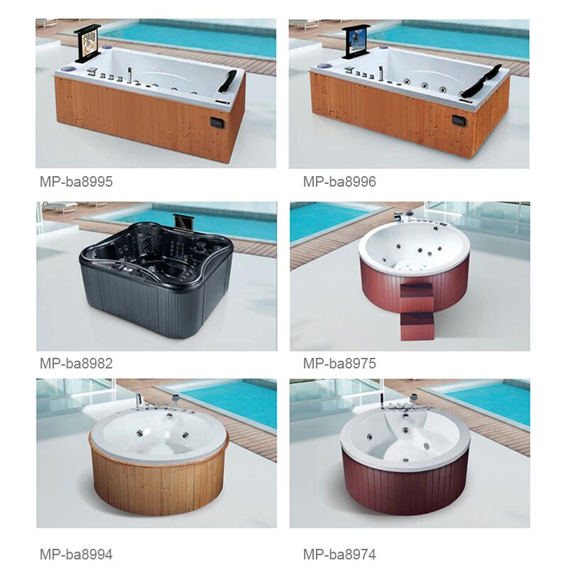 MOPO Hot Sale Outdoor Hydro Massage Spa Tub Whirlpool Spa Bathtub Whirlpool Bathtub 1 person rectangular waterfall window acrylic massage spa whirlpool bathtub