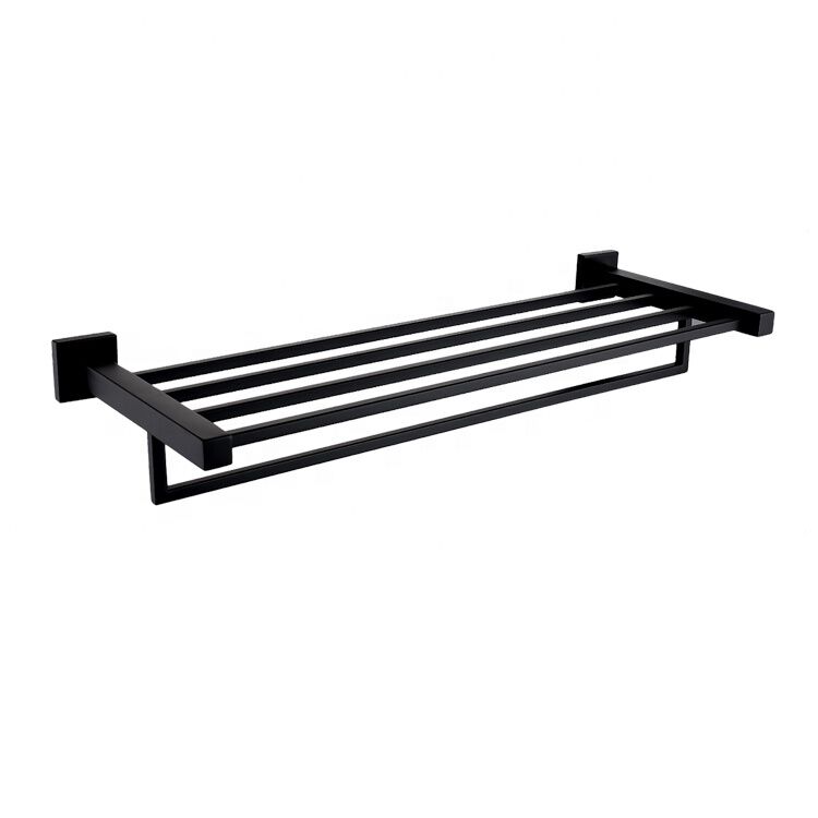Wholesale Bathroom Accessories Wall Mounted Matt Black Square 2-Layer Towel Rail 304 Stainless Steel Towel Bar Double Towel Rack Wholesale Bathroom Accessories Wall Mounted Matt Wholesale Bathroom Accessories Wall Mounted Matt Black Square 2-Layer Towel Rail 304 Stainless Steel Towel Bar Double Towel Rack