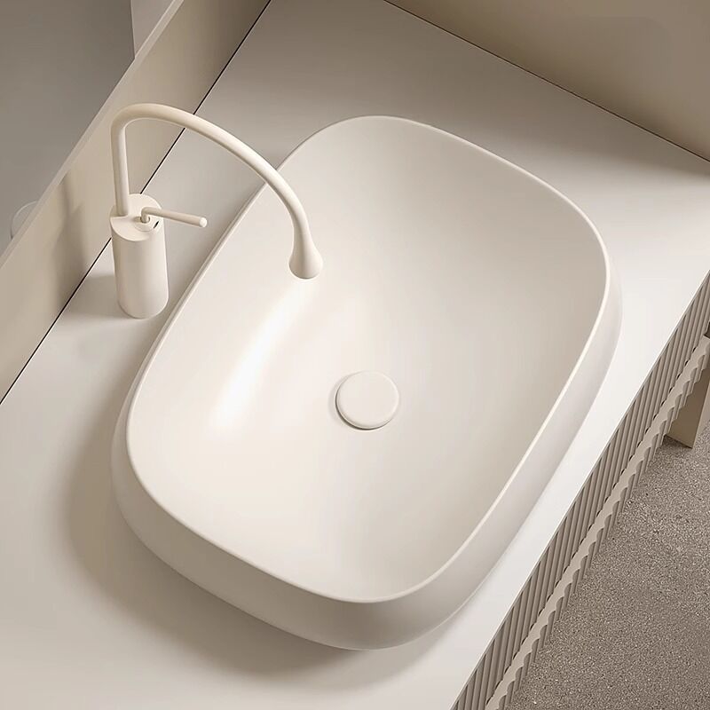 Wholesale Ceramic Bathroom Sinks Color Glazed Rectangular Oval Round Washing Basin for Hotel Villa Project