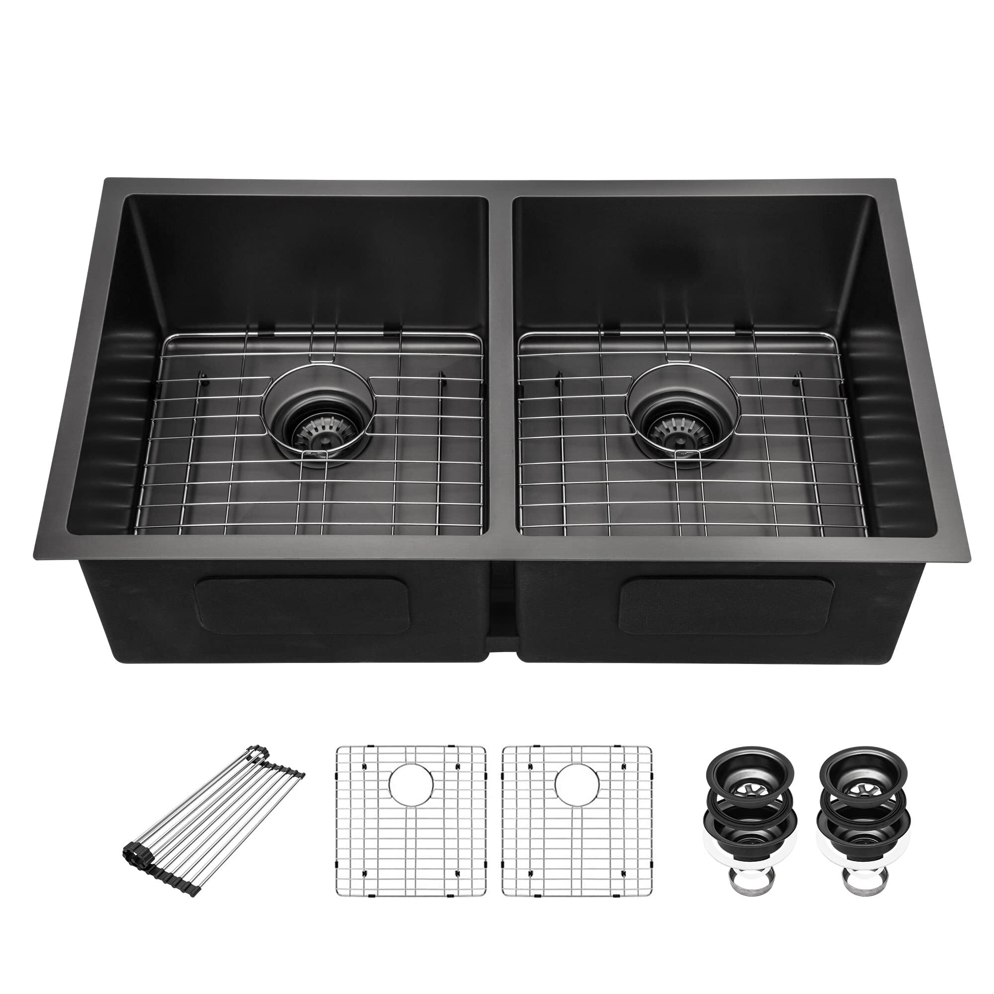 Wholesaler Gunmetal Black 16 Gauge 18G Stainless Steel Kitchen Sink Double Sink Wholesaler Gunmetal Black 16 Gauge 18G Stainless Wholesaler Gunmetal Black 16 Gauge 18G Stainless Steel Kitchen Sink Double Sink