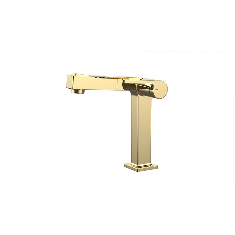 Modern Basin Faucet Single Handle Sanitary Ware Brushed Gold Bathroom Hot And Cold Faucet bathroom faucet gold solid brass basin faucet