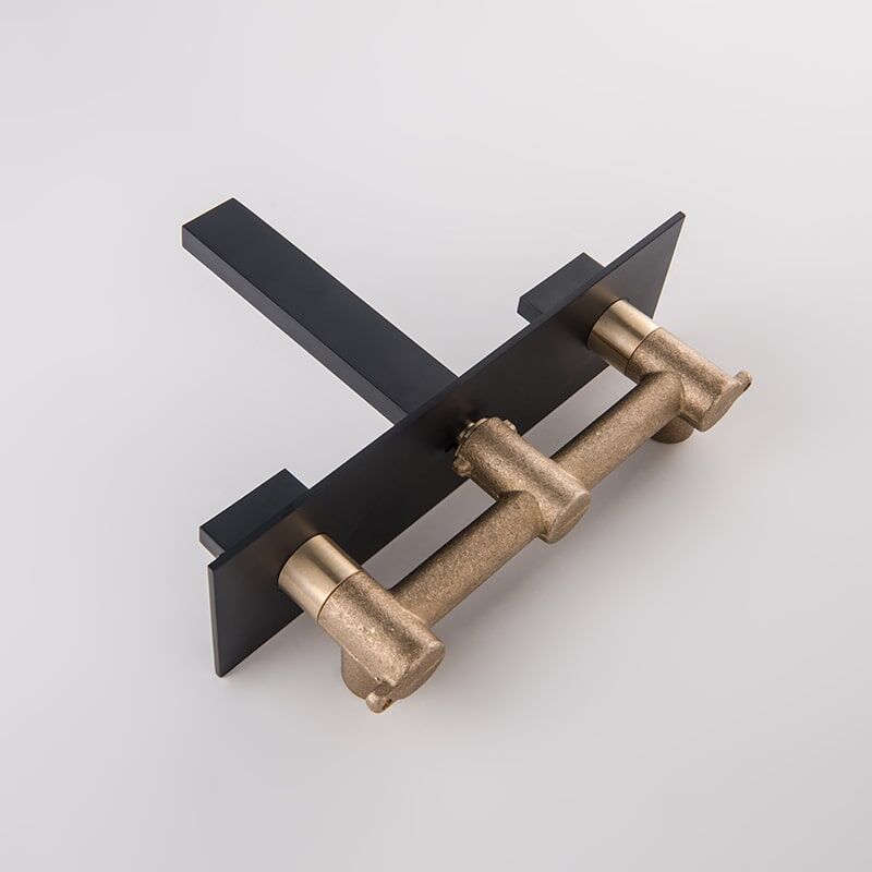 Factory Directly Brass 2 Lever Handles Square Wall Mounted Bathroom Sink Basin Faucet brass 2 lever handles square wall mounted Waterfall bathroom sink basin faucet 2 Factory Directly Brass 2 Lever Handles Square Wall Mounted Bathroom Sink Basin Faucet - Image 4