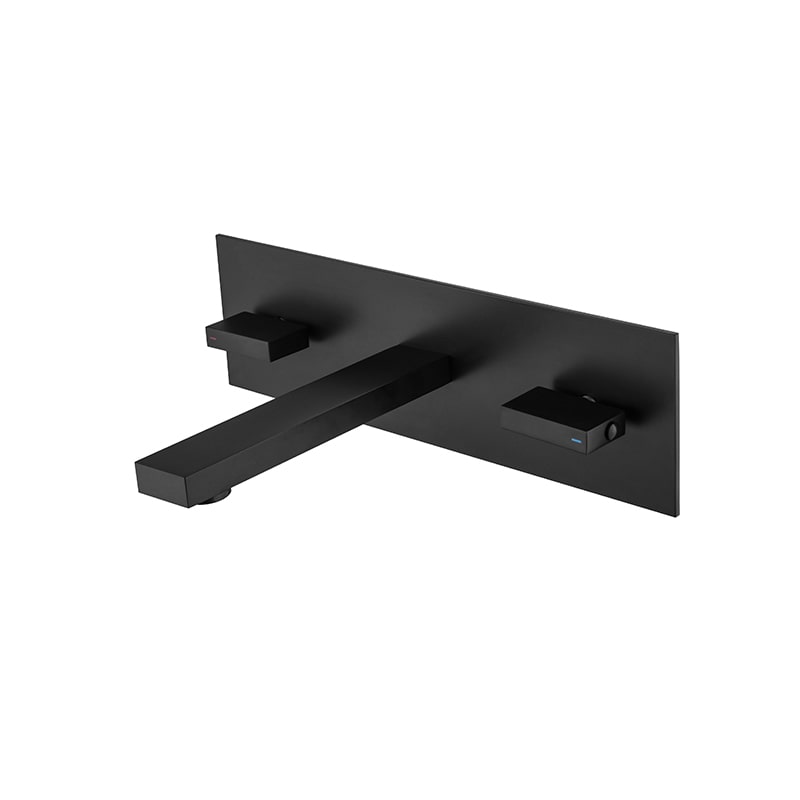 Factory Directly Brass 2 Lever Handles Square Wall Mounted Bathroom Sink Basin Faucet brass 2 lever handles square wall mounted Waterfall bathroom sink basin faucet 4 Factory Directly Brass 2 Lever Handles Square Wall Mounted Bathroom Sink Basin Faucet