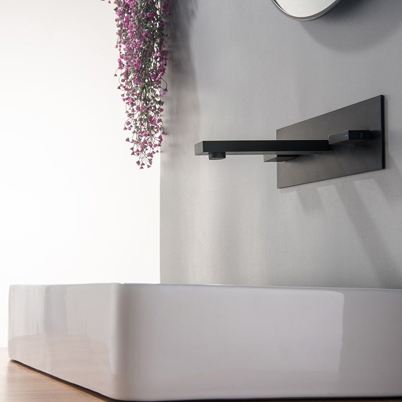 Factory Directly Brass 2 Lever Handles Square Wall Mounted Bathroom Sink Basin Faucet brass 2 lever handles square wall mounted Waterfall bathroom sink basin faucet 5 Factory Directly Brass 2 Lever Handles Square Wall Mounted Bathroom Sink Basin Faucet - Image 6