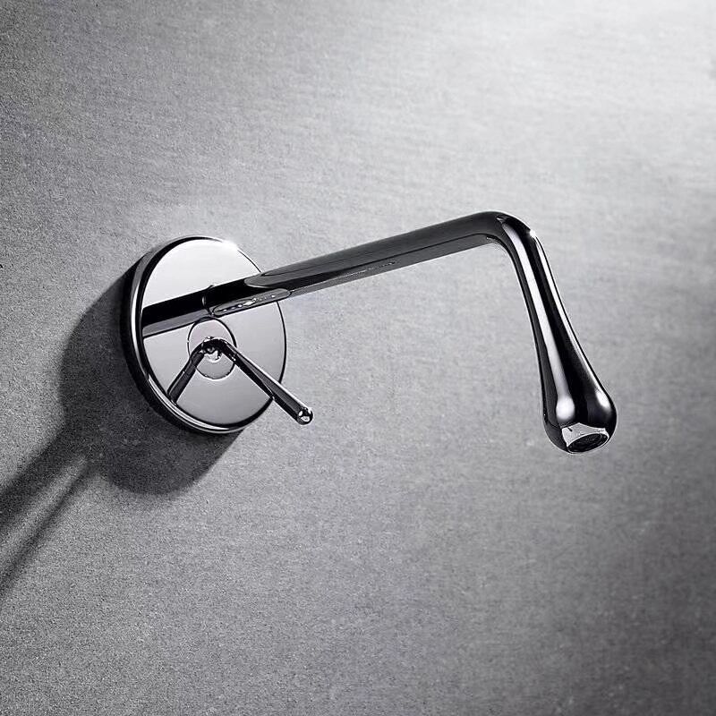 Modern Design Wall Mounted Basin Faucet Gold Single Handle Bathroom Faucet Concealed Bathroom Sink Faucet brass bathroom faucet wall mounted stainless steel chrome cold and hot water tap basin faucet