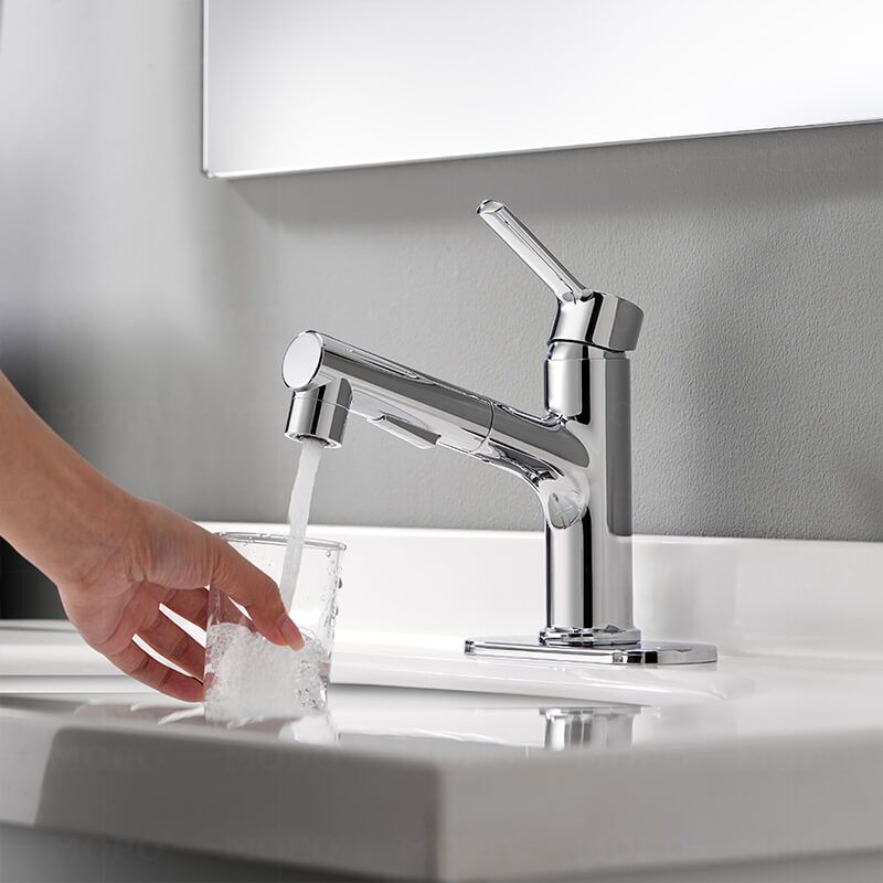 MOPO Pull Out Bathroom Faucet Chrome Hot and Cold Water Modern Vanity Basin Faucets faucets mixers taps basin Manufacturer Latest Design Luxury Solid Brass Basin Taps