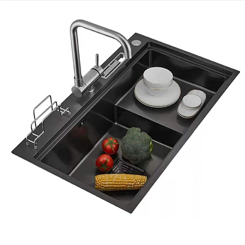Wholesale High-Quality Handmade Nano Advanced Black Single Slot Kitchen Sink And Vegetable Sink high quality handmade nano advanced black single slot kitchen sink and vegetable sink 1 high-quality handmade black single slot kitchen sink and vegetable sink