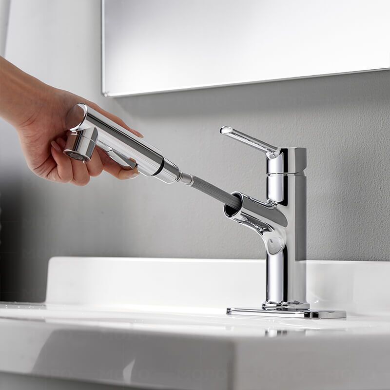 MOPO Pull Out Bathroom Faucet Chrome Hot and Cold Water Modern Vanity Basin Faucets modern bathroom faucets 1 Wholesaler supply bathroom basin faucet made of copper