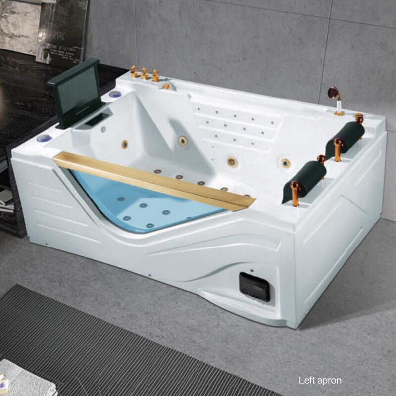 Luxury Modern Free Standing Double Whirlpool Amp Jaccuzi Massage Acrylic Transparent Bathtub Bath Tub Price pillow bubble whirlpool bathtub 8938B Bath Hot Tub Rectangle Hydromassage Whirlpool Bathroom Massage Air Jetted Spa Bathtub