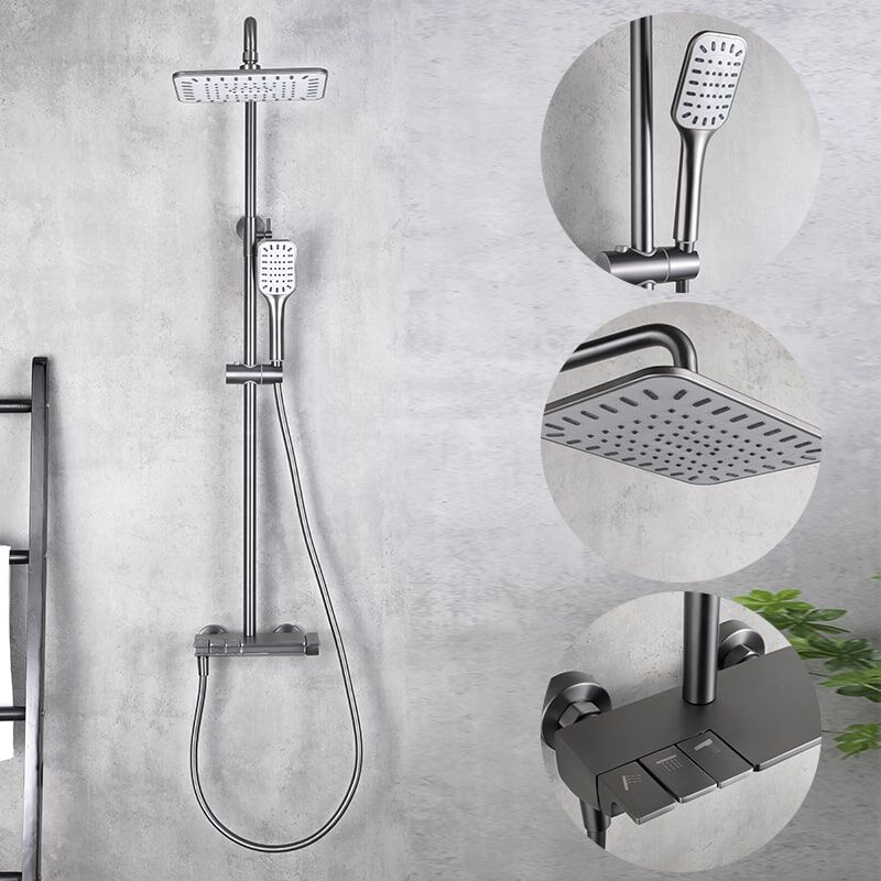 Square top shower wall-mounted one-handle bathroom waterfall brass body chrome-plated shower head with hand shower shower 6088Q 8 min Square top shower wall-mounted one-handle bathroom waterfall brass body chrome-plated shower head with hand shower