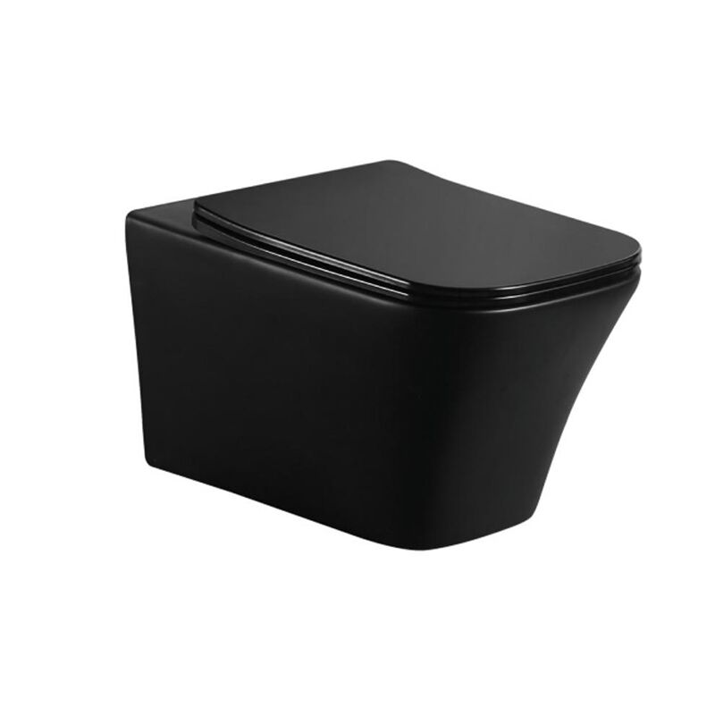 European Style Modern Bathroom Toilet Frameless Toilet Sanitary Ware Matte Black Ceramic Wall Hung Toilet Wholesale bathroom modern ceramic matte black UF frameless wall mounted toilets 1 9321 European Style Modern Bathroom Toilet Frameless Toilet Sanitary Ware Matte Black Ceramic Wall Hung Toilet - Image 3