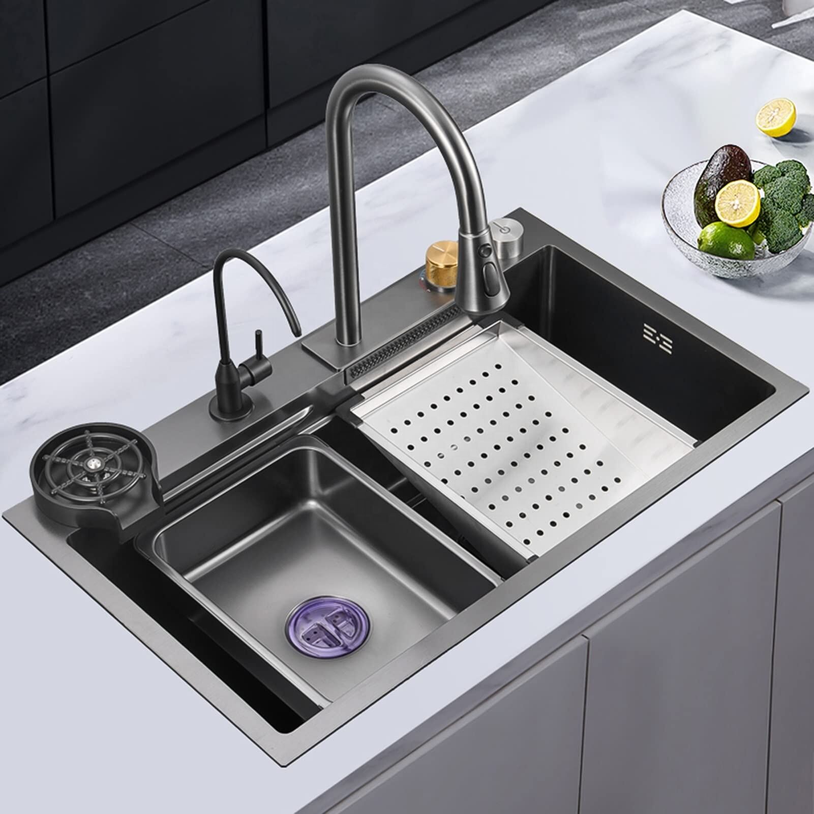 304 Stainless Steel Sink Multi Functions Gun Black Rainfall Sink Kitchen Sink 304 Stainless Steel Sink Multi Functions Gun 304 Stainless Steel Sink Multi Functions Gun Black Rainfall Sink Kitchen Sink
