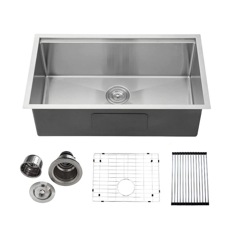 32 Inch Workstation Ledge Undermount 18 Gauge Stainless Steel Kitchen Sink Single Bowl Handmade Sink 32 Inch Workstation Ledge Undermount 18 Gauge 32 Inch Workstation Ledge Undermount 18 Gauge Stainless Steel Kitchen Sink Single Bowl Handmade Sink