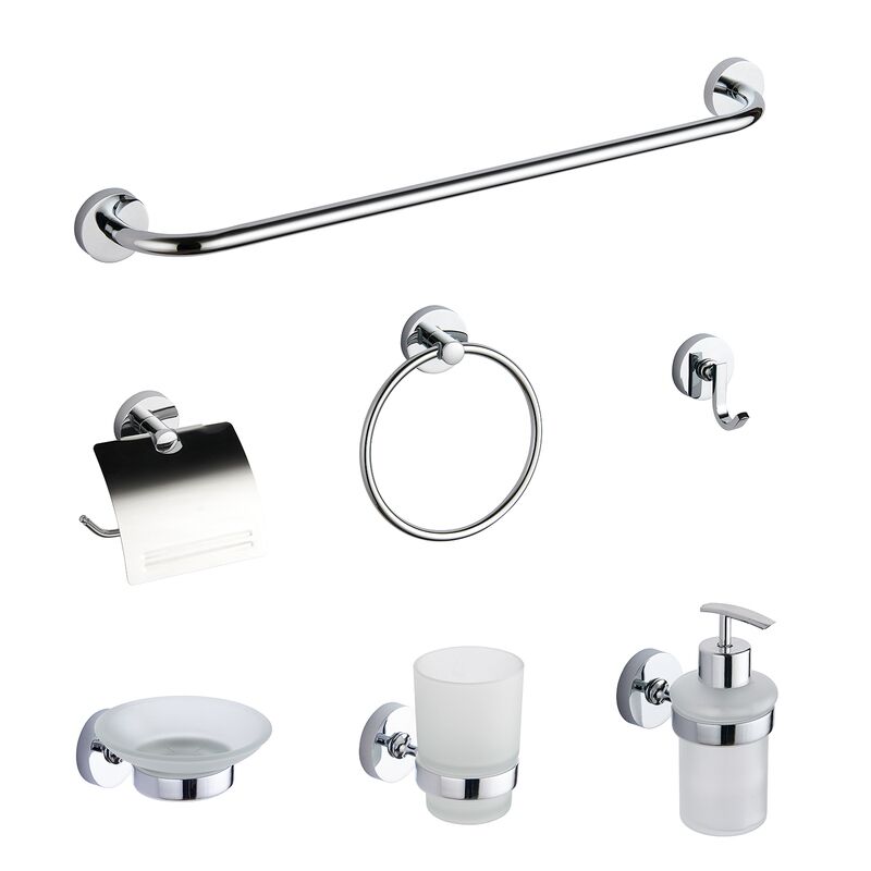 4 Pieces Round Design Bathroom Hardware Factory Wall Mounted Chrome Bathroom Hardware Accessories Set 4 Pieces Round Design Bathroom Hardware 4 Pieces Round Design Bathroom Hardware Factory Wall Mounted Chrome Bathroom Hardware Accessories Set