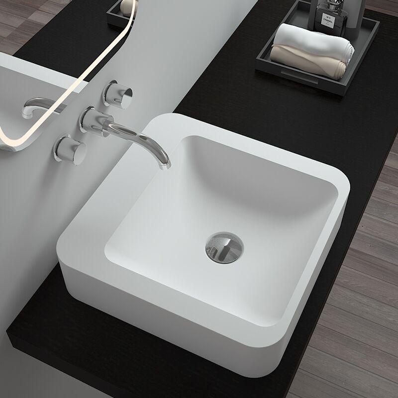 Luxury Toilet Combo Countertop Lavatory Exquisite Artistic Square Stone Counter Basin 410*410mm Wash Basin Sink BS 8318 Luxury Toilet Combo Countertop Luxury Toilet Combo Countertop Lavatory Exquisite Artistic Square Stone Counter Basin 410*410mm Wash Basin Sink