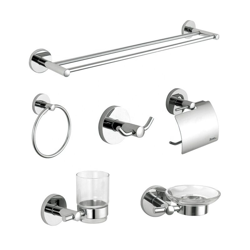 Bathroom Accessories Set Toilet Paper Holder Tumbler Soap Dish Shape with Stainless Steel 304 Silver Color Coating Towel bar Bathroom Accessories Set Toilet Paper Holder Bathroom Accessories Set Toilet Paper Holder Tumbler Soap Dish Shape with Stainless Steel 304 Silver Color Coating Towel bar