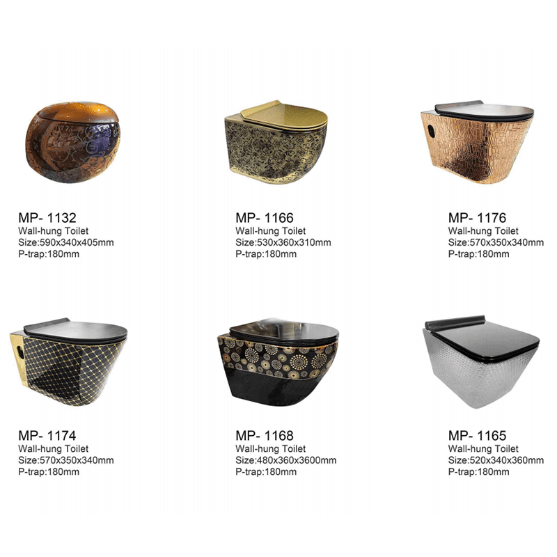 China Toilet Manufacture Bathroom Ceramic Plating Gold Wall Hung Toilet Bathroom Toilets Luxury Electroplated Gold Wc Toilets Wall Hung Toilet 3 China Toilet Manufacture Bathroom Ceramic Plating Gold Wall Hung Toilet - Image 5