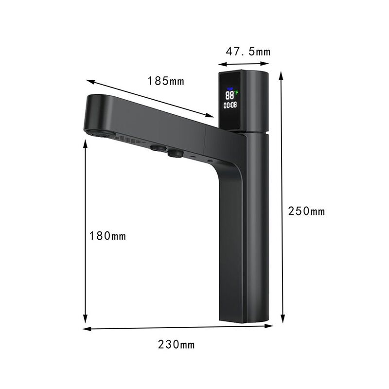 Wholesale Brass Bathroom Sink Faucet with Pull Out Sprayer, Black Fahrenheit Degree Temperature LED Digital Display Sink Faucet Black Bathroom Sink Faucet with Pull Out Sprayer Fahrenheit Degree Temperature LED Digital Display Faucet 8 Wholesale Brass Bathroom Sink Faucet with Pull Out Sprayer, Black Fahrenheit Degree Temperature LED Digital Display Sink Faucet - Image 7